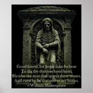 Póster Shakespeare Halloween cita regalos y taiche de té