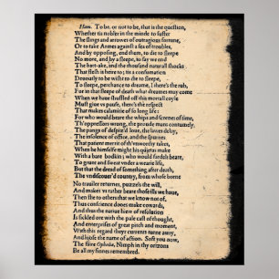 Póster Shakespeare Hamlet Para Ser Poster Soliloquio