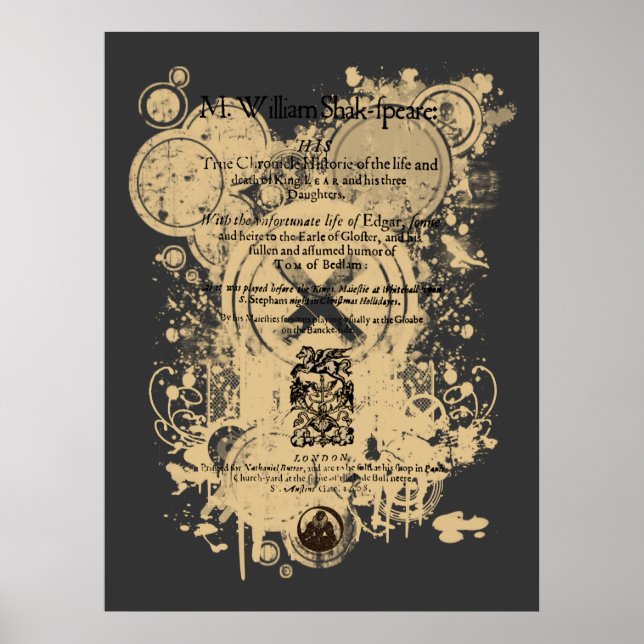 Póster Shakespeare King Lear Quarto Front Piece (Frente)