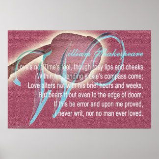 Póster Shakespeare love Sonnet 116 poema, cita poster
