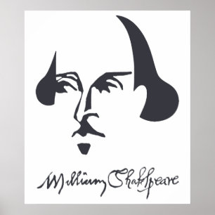 Póster Shakespeare simple con la firma