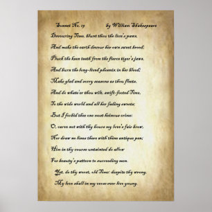 Póster Shakespeare Sonnet 19