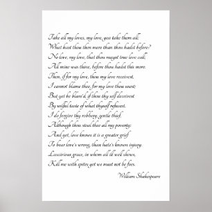 Póster Shakespeare Sonnet Art