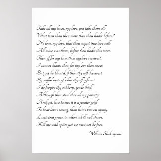 Póster Shakespeare Sonnet Art