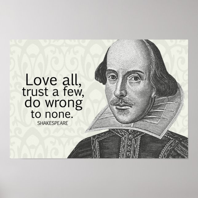 Póster Shakespeare's Love All, Trust a Pocos, Do.. Cita (Frente)