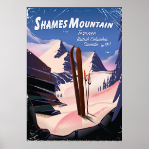 Póster Shames Mountain Terrace British Columbia Ski