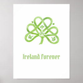 Póster Shamrock de color verde celta