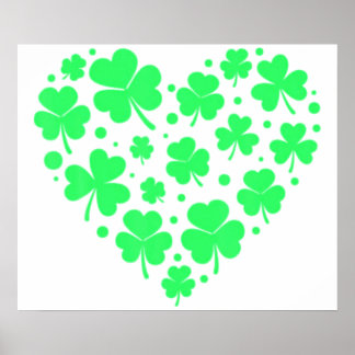 Póster Shamrock Heart Lucky