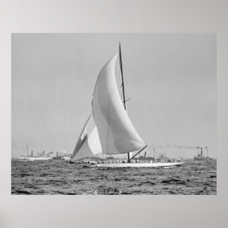 Póster Shamrock III en la America's Cup Finish 1903