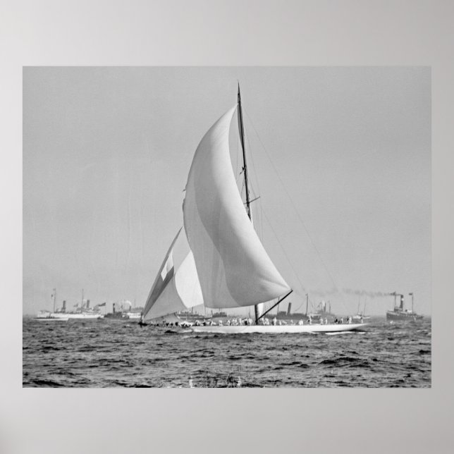 Póster Shamrock III en la America's Cup Finish 1903 (Frente)