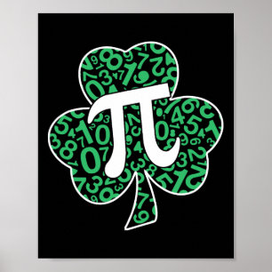 Póster Shamrock Pi Day Cute St. Patrick's Day and Math Lo