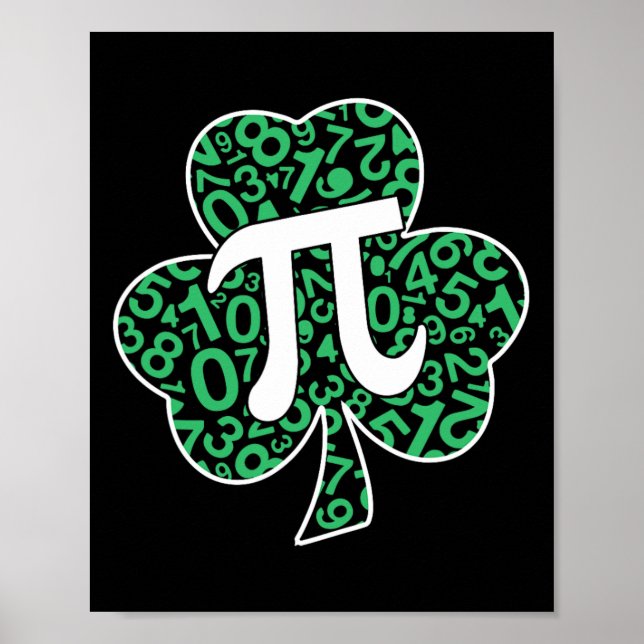 Póster Shamrock Pi Day Cute St. Patrick's Day and Math Lo (Frente)