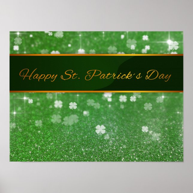 Póster Shamrock, Purpurina de San Patricio (Frente)