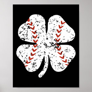 Póster Shamrock St Patricks Day Pitcher Hitter B