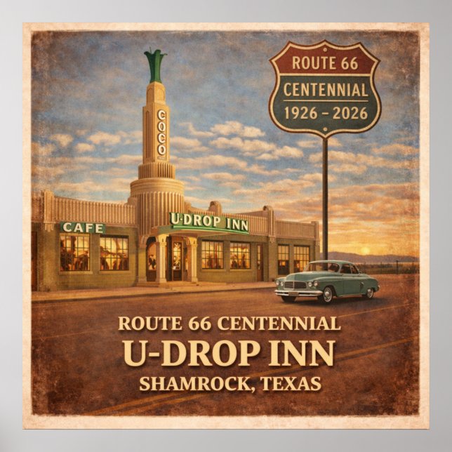 Póster Shamrock Texas Route 66 Inn (Frente)