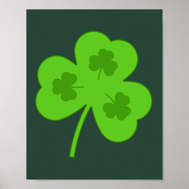 PÓSTER SHAMROCK VERDE LEAF ST PATRICK'S DAY (Frente)