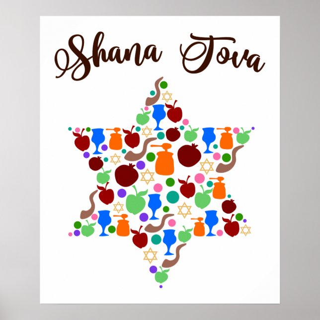 Póster Shana Tova Rosh Hashanah Año Nuevo judío (Frente)