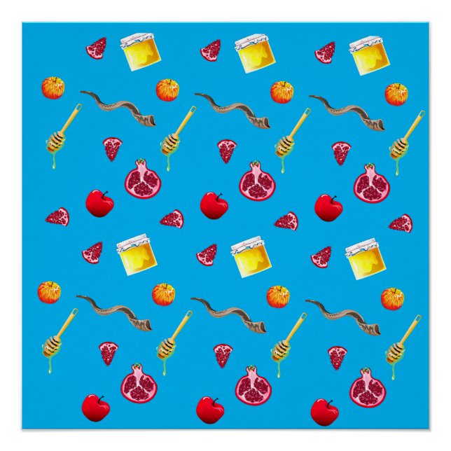 Póster shana tova, shana tova rosh hashanah, shanah tovah (Anverso)