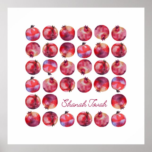 Póster Shanah Tovah Rosh Hashanah Pomegranates (Frente)