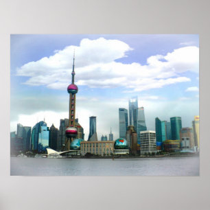 Póster Shanghai 上海 Skyline - The Bund