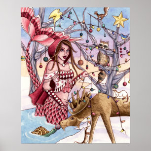 Póster Shanna - Christmas Mermaid Poster