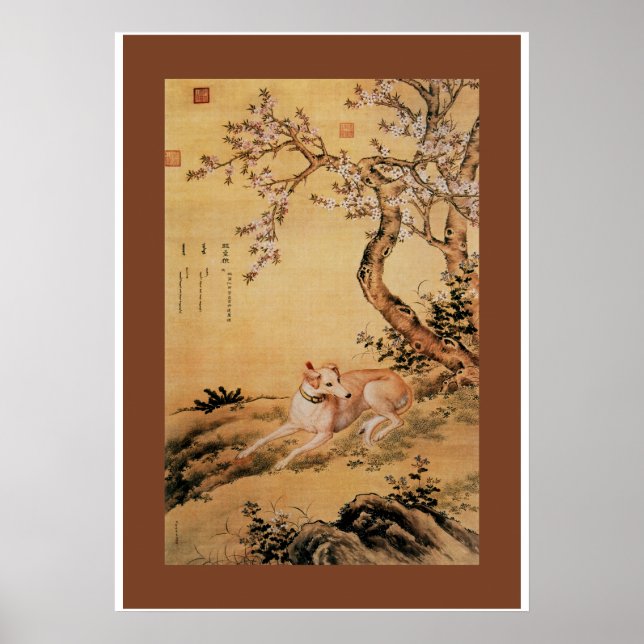 Póster Shanxing Wolf (睒 星 狼)~Greyhound Giuseppe Castiglio (Frente)