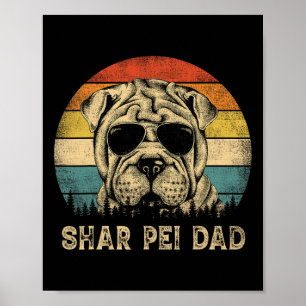 Póster Shar Pei Dad Dog Ama el Día del Padre