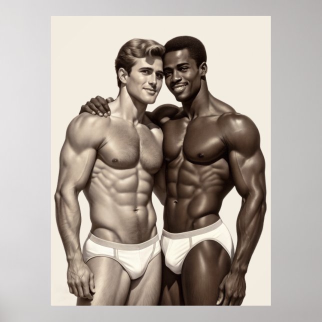 Póster Shared Radiance: A Golden Age Duo Embracing (Frente)