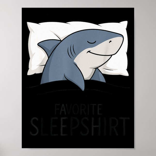 Póster Shark Favorite Sleepshirt Sleeng Pajamas Boys Girl (Frente)