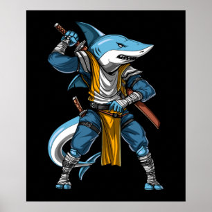 Póster Shark Ninja Samurai