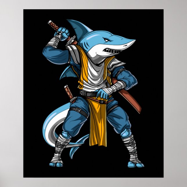 Póster Shark Ninja Samurai (Frente)
