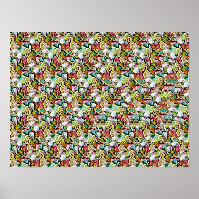 Póster SHARK STEREOGRAM 16" x 12", Semi-Gloss, No Frame (Frente)