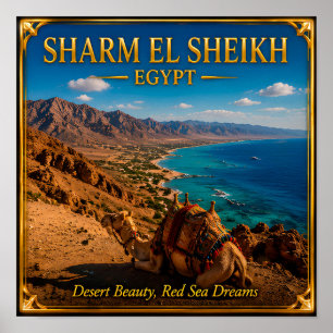 Póster Sharm El Sheikh Egipto Desierto Mar Viaje Aventura