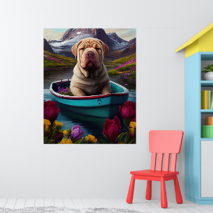 Póster Sharpei en una paleta: Una aventura escénica