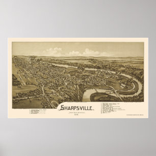 Póster Sharpsville, PA Panoramic Map - 1901