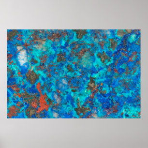 Póster Shattuckita con patrón azul