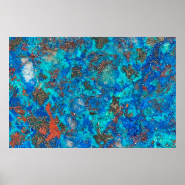 Póster Shattuckita con patrón azul (Frente)