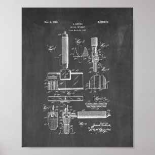 Póster Shave Implent Patent - Chalkboard
