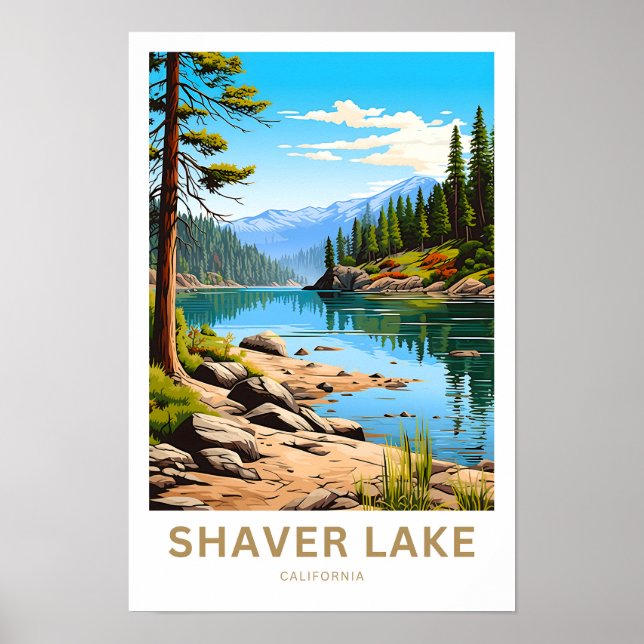 Póster Shaver Lake California Travel Print (Frente)