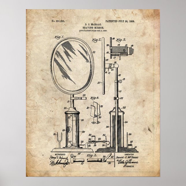 Póster Shaving Mirror Patent (Frente)