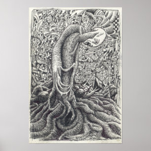 Póster Shayol, dibujo de tinta