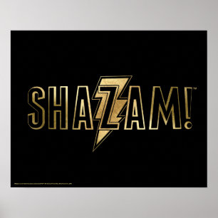 Póster ¡SHAZAM! logotipo del oro del