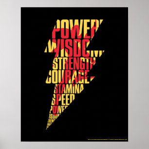 Póster ¡SHAZAM!   Shazam Abilities Lightning Graphic
