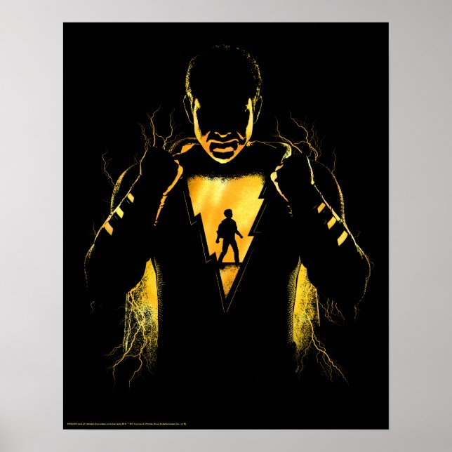 Póster ¡SHAZAM! | Shazam y Billy Lightning Silhouette (Frente)