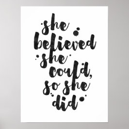 Póster She Believed She Could - Inspirational Poster