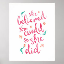 Póster She believed she could so she did poster print