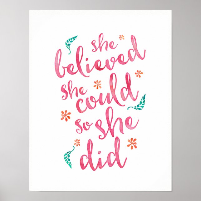 Póster She believed she could so she did poster print (Frente)