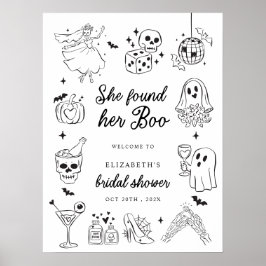 Póster She Found Her Boo Bridal Shower Welcome Sign