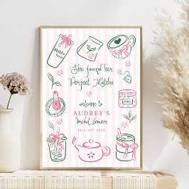 Póster She Found Her Perfect Matcha Pink Bridal Shower