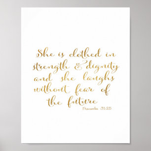 Póster She is clothed with strength and dignity